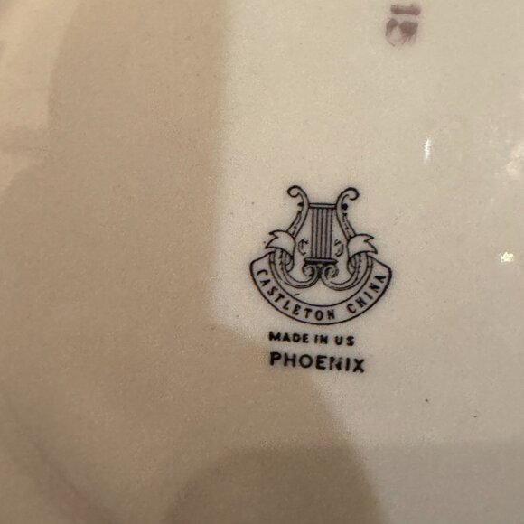 Antique Castleton China Soup Bowl Cup & Saucer Phoenix USA Gold Scalloped Edge - Picture 15 of 16